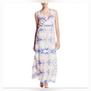 W118 By Walter Baker Dress Women 6 Water Color Tie Dye‎  Sleeveless Slit Maxi